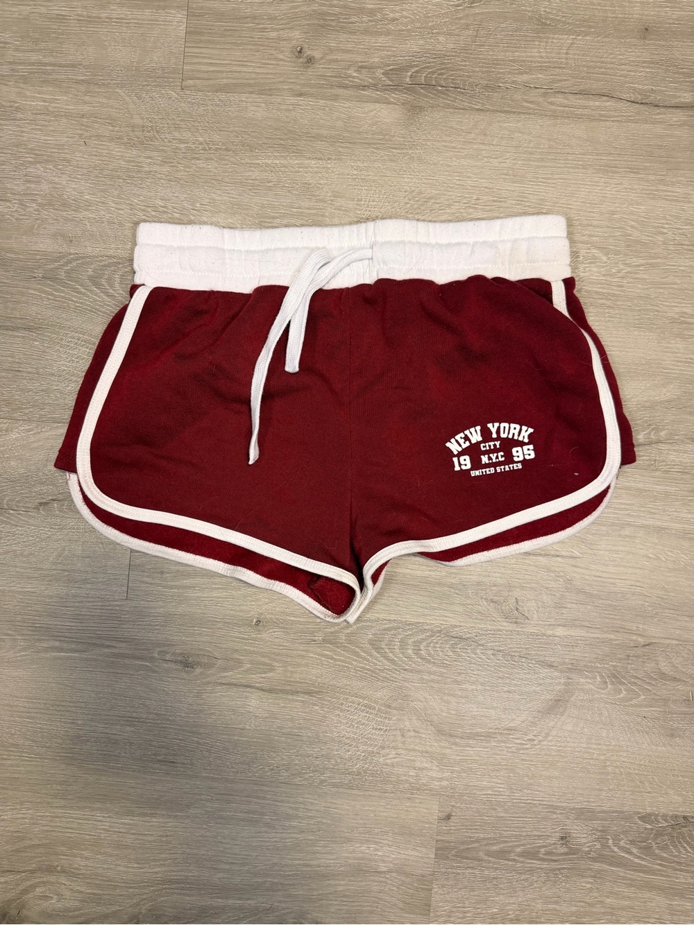 refuge Maroon Athletic Shorts with White Trim